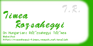 timea rozsahegyi business card